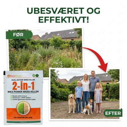 RootBlaze™ 2-i-1 Max Power ukrudtsbekæmper | Se ukrudtet visne inden for blot 6 timer!